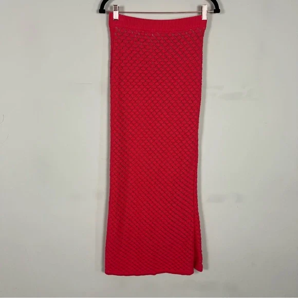 MESHKI GIULIANA KNIT MAXI SKIRT IN POMEGRANATE SIZE SMALL - Picture 8 of 13